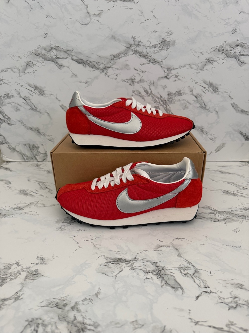 Nike LD-1000 University Red Metallic Silver Low Shoes Cortez Women’s Sizes